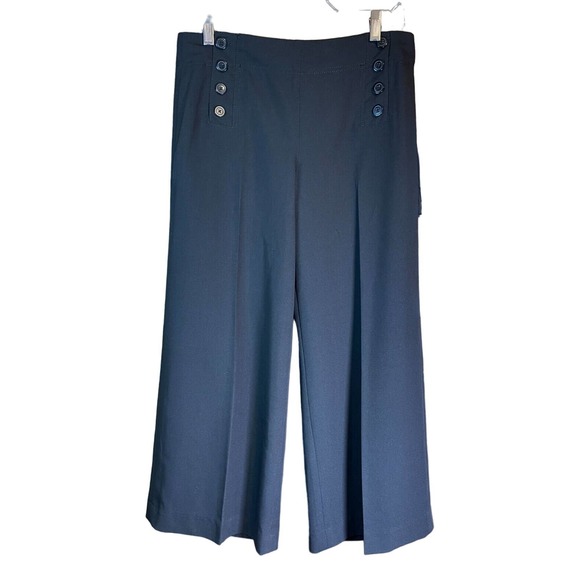 Dressbarn Wide Leg Sailor Gaucho Pants Sz 6 Black Party Dressy Classy *New - Picture 1 of 11